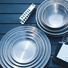 STAINLESS TABLEWARE BOWL & PLATE 4PCS