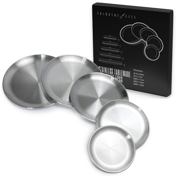 STAINLESS TABLEWARE PLATE 5PCS